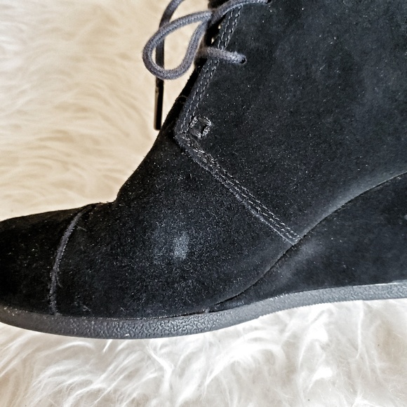 Toms Black Heeled Wedges Booties Size 7.5 - Picture 6 of 7